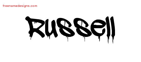 Graffiti Name Tattoo Designs Russell Free Lettering