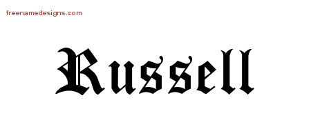 Blackletter Name Tattoo Designs Russell Graphic Download