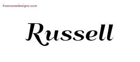 Art Deco Name Tattoo Designs Russell Graphic Download