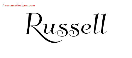 Elegant Name Tattoo Designs Russell Free Graphic