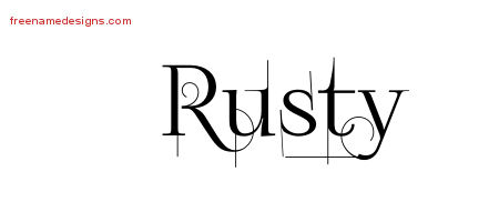 Decorated Name Tattoo Designs Rusty Free Lettering