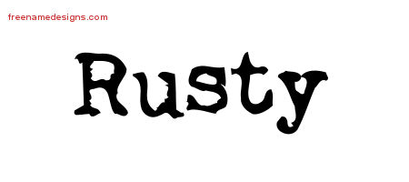 Vintage Writer Name Tattoo Designs Rusty Free