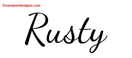 Lively Script Name Tattoo Designs Rusty Free Download