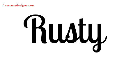 Handwritten Name Tattoo Designs Rusty Free Printout