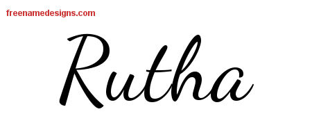 Lively Script Name Tattoo Designs Rutha Free Printout