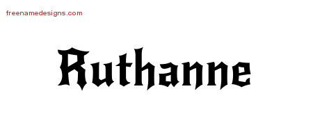 Gothic Name Tattoo Designs Ruthanne Free Graphic