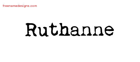 Vintage Writer Name Tattoo Designs Ruthanne Free Lettering