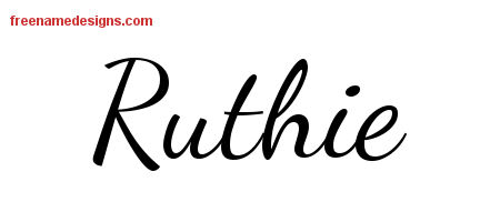 Lively Script Name Tattoo Designs Ruthie Free Printout