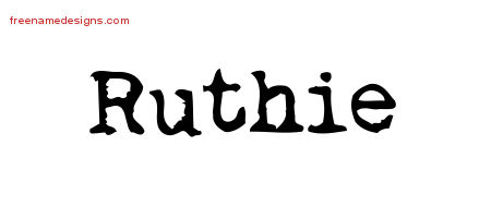 Vintage Writer Name Tattoo Designs Ruthie Free Lettering