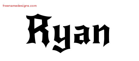 Gothic Name Tattoo Designs Ryan Download Free