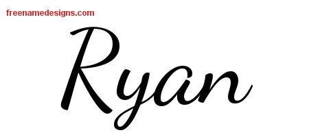 Lively Script Name Tattoo Designs Ryan Free Printout