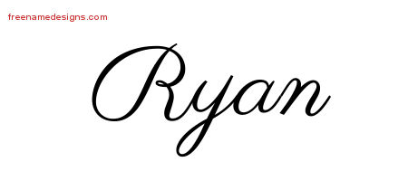 Classic Name Tattoo Designs Ryan Graphic Download