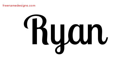 Handwritten Name Tattoo Designs Ryan Free Printout
