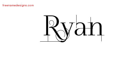 Decorated Name Tattoo Designs Ryan Free
