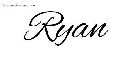 Cursive Name Tattoo Designs Ryan Free Graphic