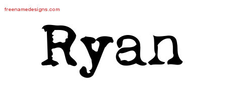 Vintage Writer Name Tattoo Designs Ryan Free