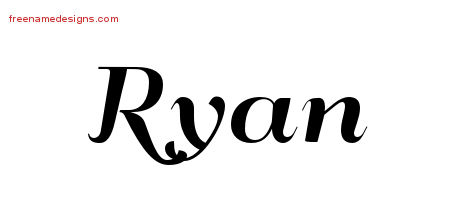 Art Deco Name Tattoo Designs Ryan Printable