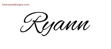 Cursive Name Tattoo Designs Ryann Download Free