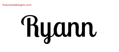 Handwritten Name Tattoo Designs Ryann Free Download