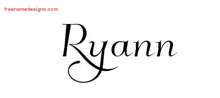 Elegant Name Tattoo Designs Ryann Free Graphic