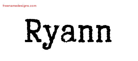 Typewriter Name Tattoo Designs Ryann Free Download