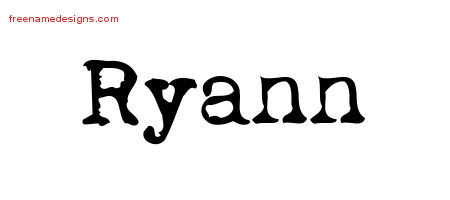 Vintage Writer Name Tattoo Designs Ryann Free Lettering