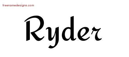 Calligraphic Stylish Name Tattoo Designs Ryder Free Graphic