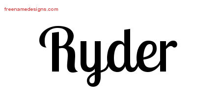 Handwritten Name Tattoo Designs Ryder Free Printout