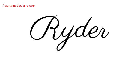 Classic Name Tattoo Designs Ryder Printable