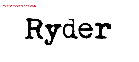 Vintage Writer Name Tattoo Designs Ryder Free