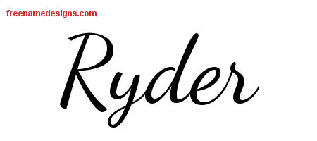 Lively Script Name Tattoo Designs Ryder Free Download