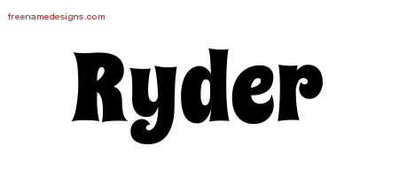 Groovy Name Tattoo Designs Ryder Free