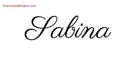 Classic Name Tattoo Designs Sabina Graphic Download