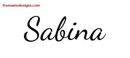 Lively Script Name Tattoo Designs Sabina Free Printout