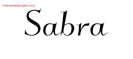 Elegant Name Tattoo Designs Sabra Free Graphic