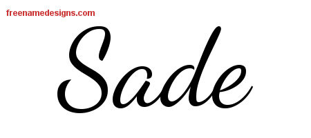 Lively Script Name Tattoo Designs Sade Free Printout