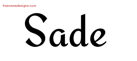 Calligraphic Stylish Name Tattoo Designs Sade Download Free