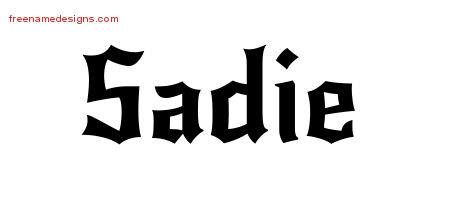Gothic Name Tattoo Designs Sadie Free Graphic