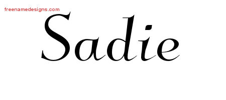 Elegant Name Tattoo Designs Sadie Free Graphic