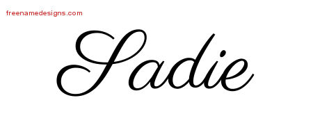 Classic Name Tattoo Designs Sadie Graphic Download