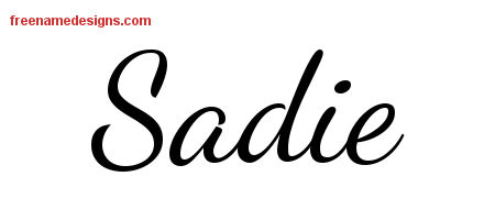 Lively Script Name Tattoo Designs Sadie Free Printout