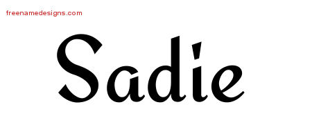 Calligraphic Stylish Name Tattoo Designs Sadie Download Free
