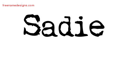 Vintage Writer Name Tattoo Designs Sadie Free Lettering