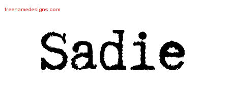 Typewriter Name Tattoo Designs Sadie Free Download
