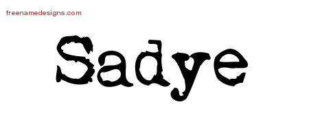 Vintage Writer Name Tattoo Designs Sadye Free Lettering