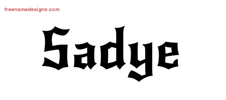 Gothic Name Tattoo Designs Sadye Free Graphic