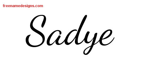 Lively Script Name Tattoo Designs Sadye Free Printout