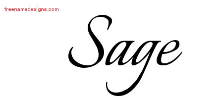 Calligraphic Name Tattoo Designs Sage Download Free