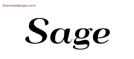 Art Deco Name Tattoo Designs Sage Printable