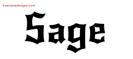 Gothic Name Tattoo Designs Sage Free Graphic